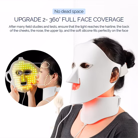 Masque facial de thérapie par la lumière LED à usage domestique pour le visage et le cou